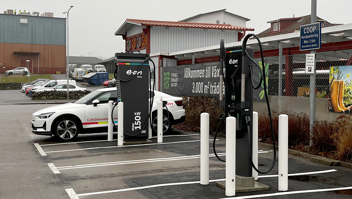 Laddplatsen på Coop i Osby